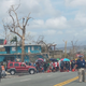 People waiting in line for gas in Caguas, Puerto Rico.